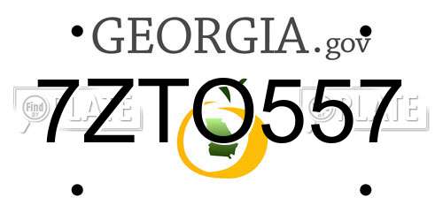 7ZTO557 Georgia License Plate