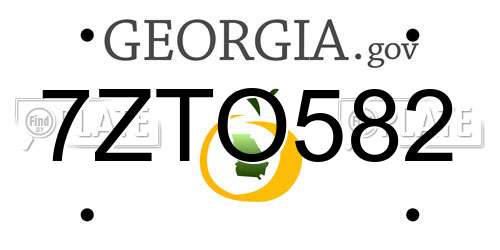 7ZTO582 Georgia License Plate