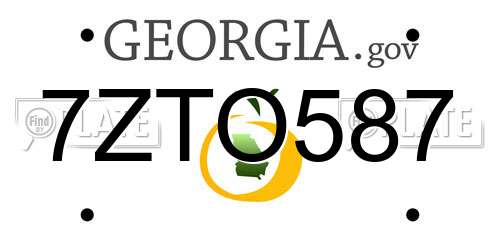 7ZTO587 Georgia License Plate