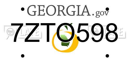 7ZTO598 Georgia License Plate