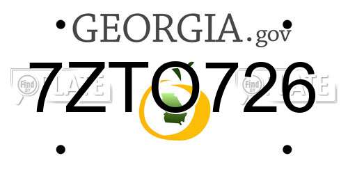 7ZTO726 Georgia License Plate