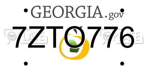 7ZTO776 Georgia License Plate