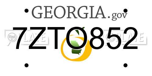 7ZTO852 Georgia License Plate