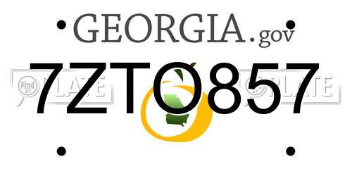 7ZTO857 Georgia License Plate