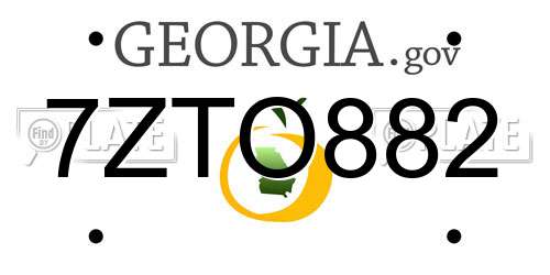 7ZTO882 Georgia License Plate