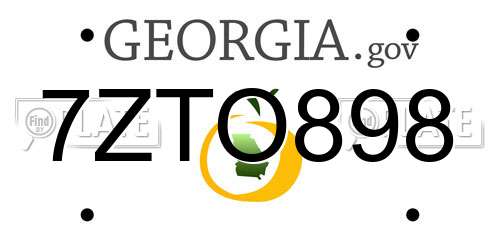 7ZTO898 Georgia License Plate