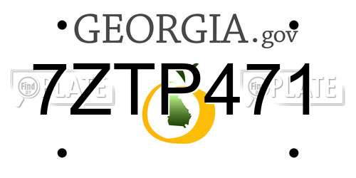 7ZTP471 Georgia License Plate