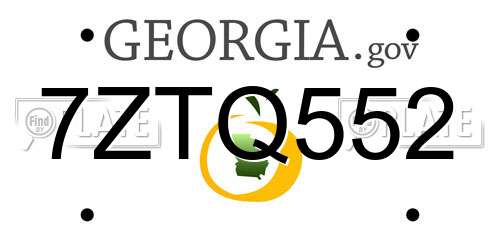 7ZTQ552 Georgia License Plate