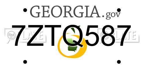 7ZTQ587 Georgia License Plate