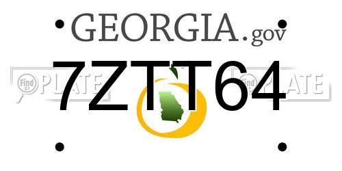7ZTT64 Georgia License Plate