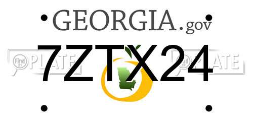 7ZTX24 Georgia License Plate
