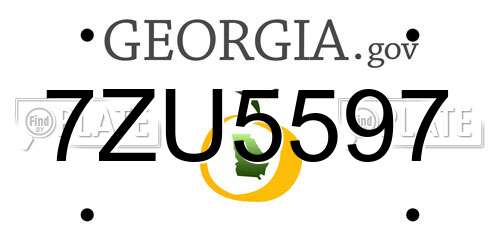 7ZU5597 Georgia License Plate