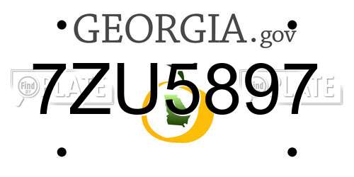 7ZU5897 Georgia License Plate