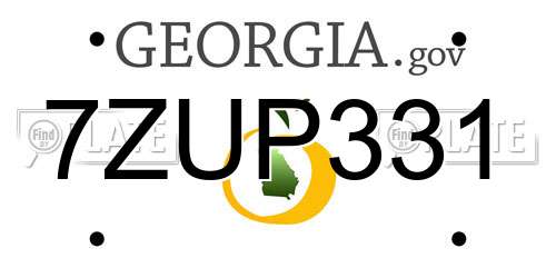 7ZUP331 Georgia License Plate