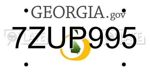 7ZUP995 Georgia License Plate