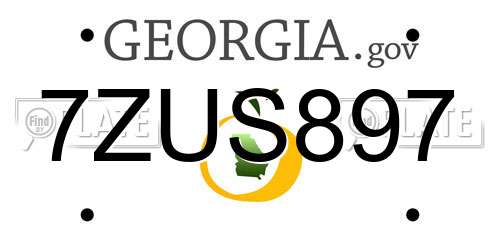 7ZUS897 Georgia License Plate