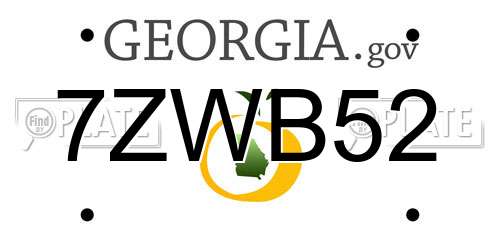 7ZWB52 Georgia License Plate