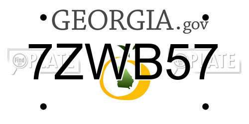 7ZWB57 Georgia License Plate