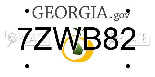 7ZWB82 Georgia License Plate