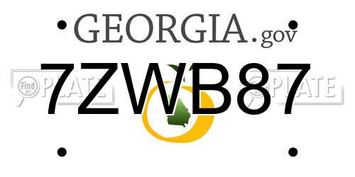 7ZWB87 Georgia License Plate