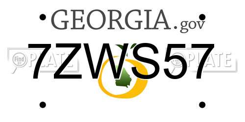 7ZWS57 Georgia License Plate