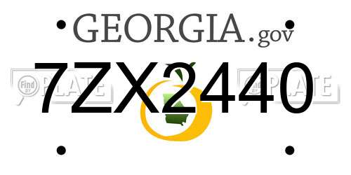 7ZX2440 Georgia License Plate