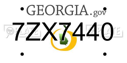 7ZX7440 Georgia License Plate