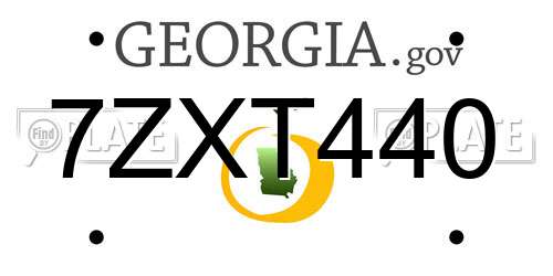 7ZXT440 Georgia License Plate