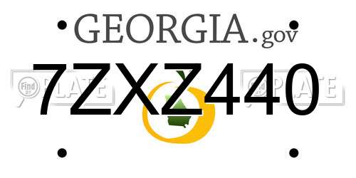 7ZXZ440 Georgia License Plate