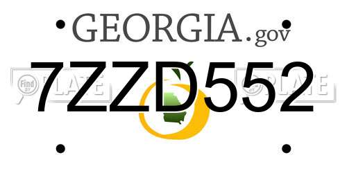 7ZZD552 Georgia License Plate