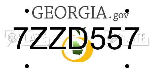 7ZZD557 Georgia License Plate