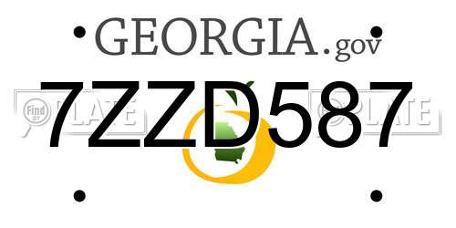 7ZZD587 Georgia License Plate