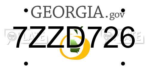 7ZZD726 Georgia License Plate