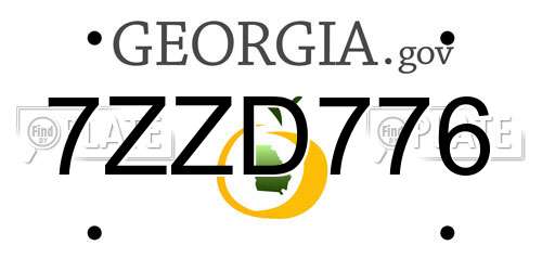 7ZZD776 Georgia License Plate