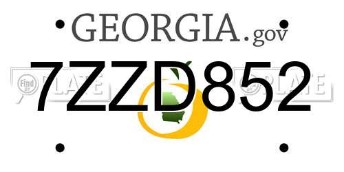 7ZZD852 Georgia License Plate