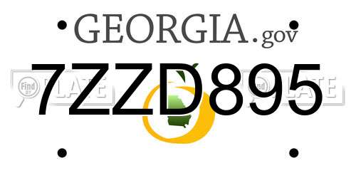 7ZZD895 Georgia License Plate
