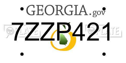 7ZZP421 Georgia License Plate