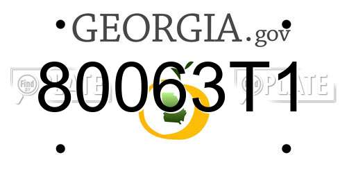80063T1 Georgia License Plate