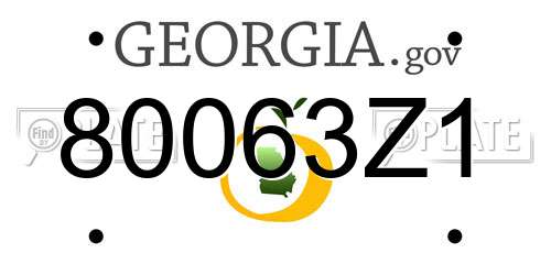 80063Z1 Georgia License Plate