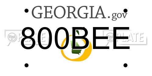 800BEE Georgia License Plate