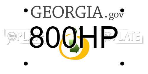 800HP Georgia License Plate