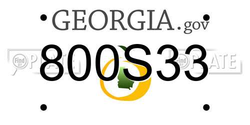 800S33 Georgia License Plate