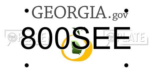 800SEE Georgia License Plate