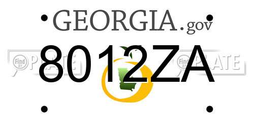 8012ZA Georgia License Plate