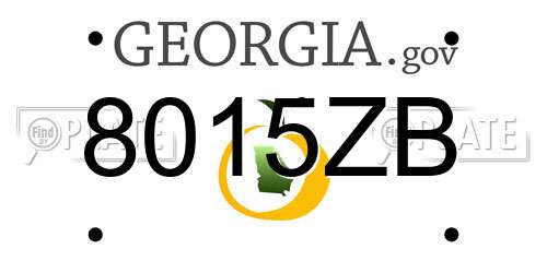8015ZB Georgia License Plate