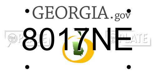8017NE Georgia License Plate