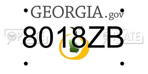 8018ZB Georgia License Plate