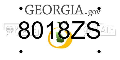 8018ZS Georgia License Plate