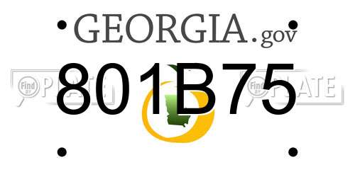 801B75 Georgia License Plate
