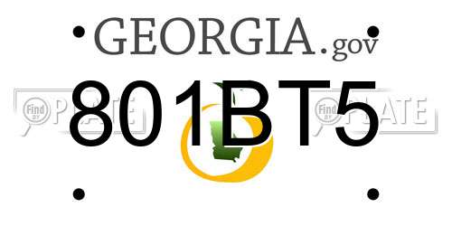 801BT5 Georgia License Plate